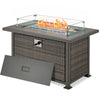 44 in Auto-Ignition Propane Fire Pit with Aluminum Table Top and Glass Wind Guard, Dark Gray