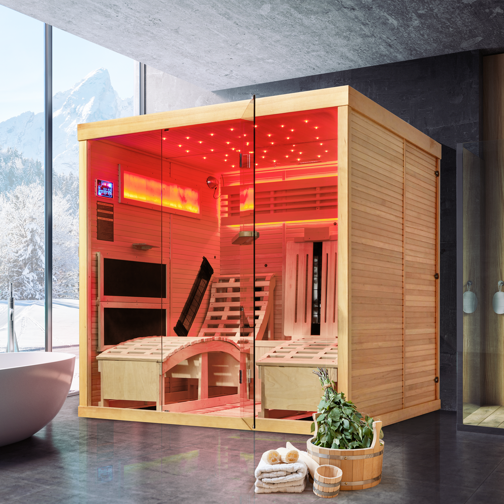 HOMREST Luxurious Infrared Sauna 2 Person with Comfortable Sauna Chair
