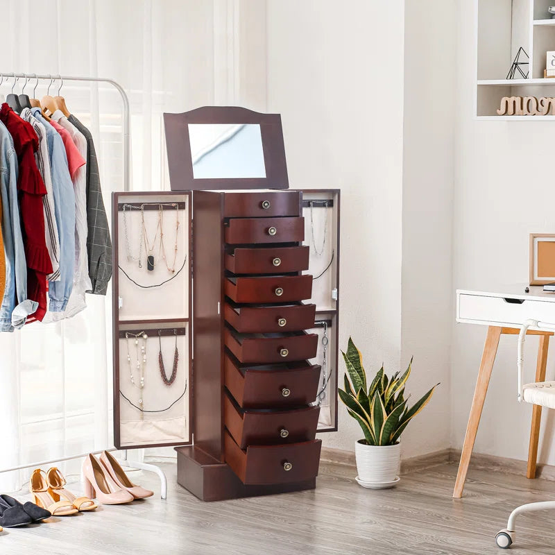 HOMREST 17'' Wide Freestanding Jewelry Armoire