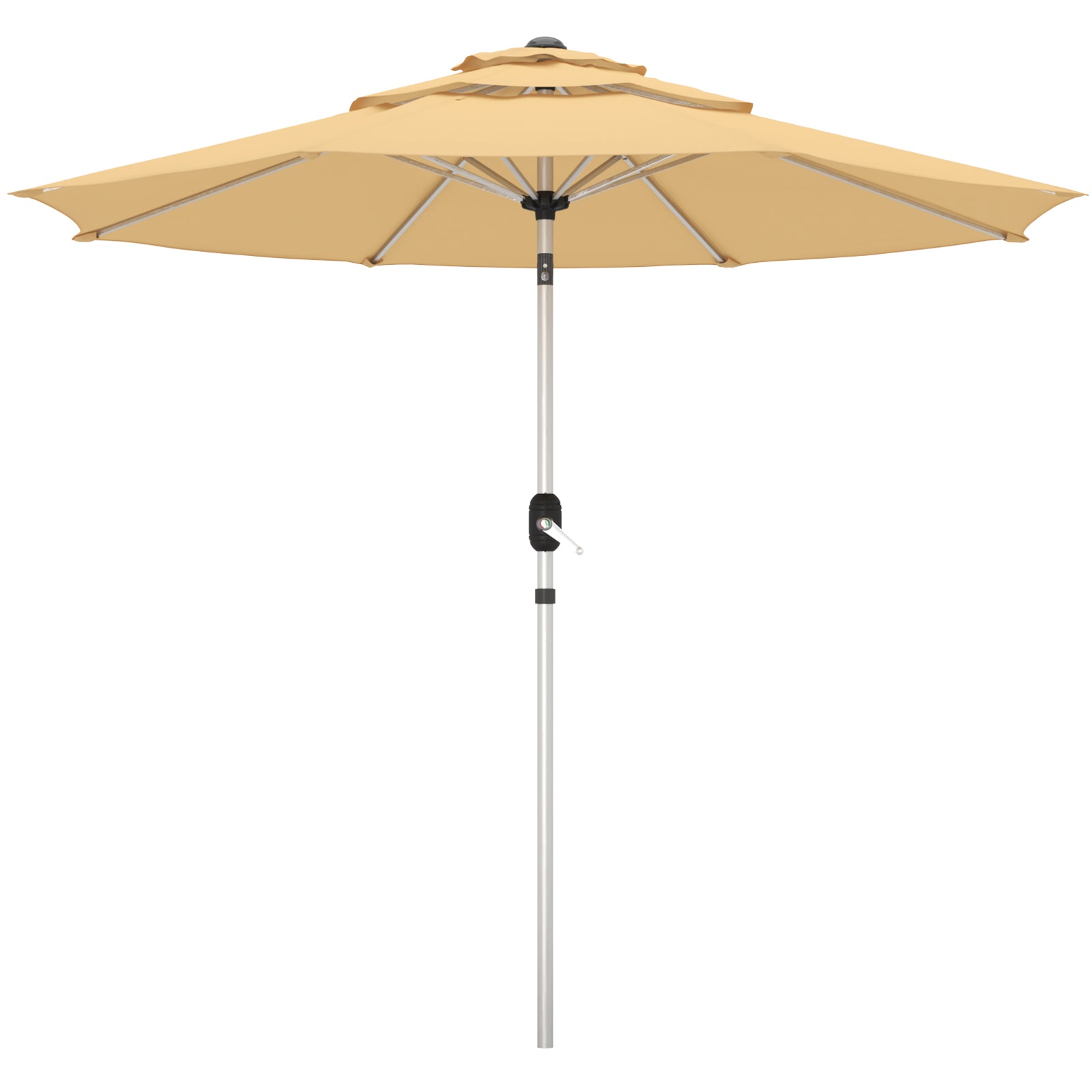 HOMREST 10FT 3-Tier Aluminum Outdoor Patio Umbrella with Push Button Tilt Function, Beige