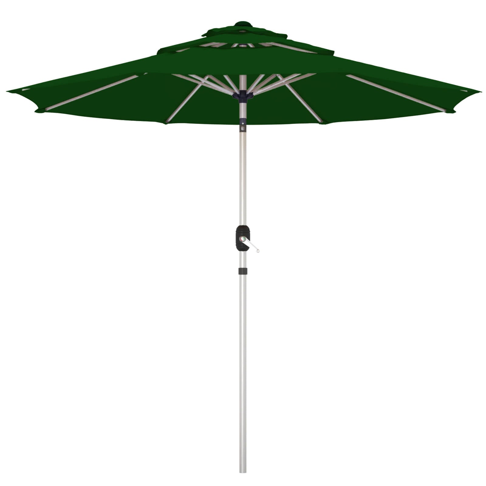 HOMREST 10FT 3-Tier Aluminum Outdoor Patio Umbrella with Push Button Tilt Function, Green