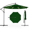 Homrest 10ft Solar Lighted Patio Umbrella, Infinite Tilt, Crank and Cross Base, Green