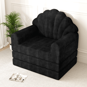 HOMREST 2-in-1 Folding Sofa Bed with Back Support, 75" D x 34" W Convertible Futon Sleeper Chair for Living Room Bedroom Small Spaces, Black