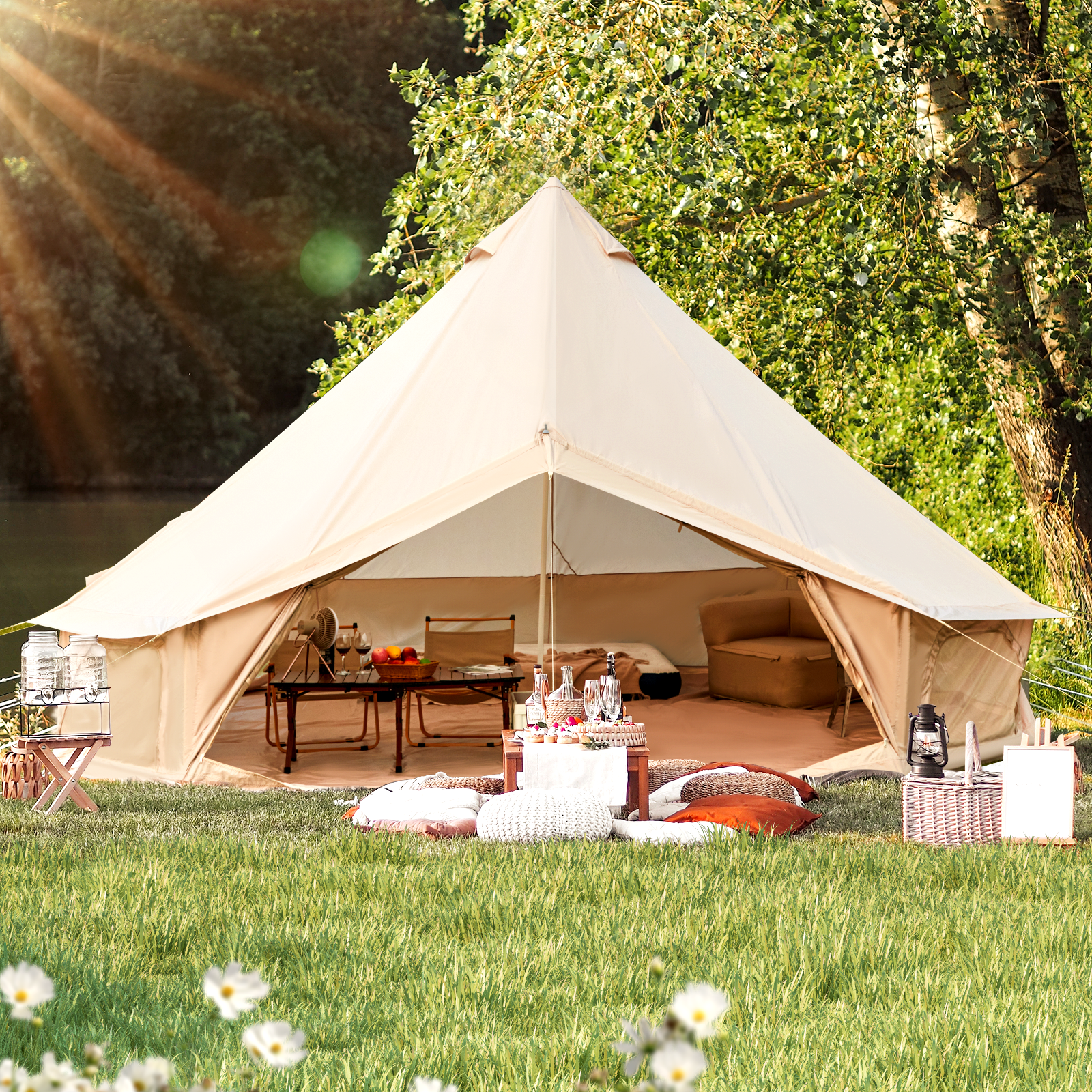HOMREST 8-10 Person Yurt Tent House with Stove Jack – 16.4FT