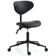 HOMREST Saddle Stool Chair with Customizable Back Support,Esthetician Tattoo Dental Stool Chair,Lash Chairs for Eyelash Tech Massage Salon(Black,with Backrest)