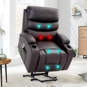 Homrest Power Lift Recliner Chair with Massage & Heat, Brown