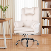 HOMREST Criss Cross Chair with Wheels, Big and Tall Velvet Office Chair Reversible Armrest and Wide Seat, Beige