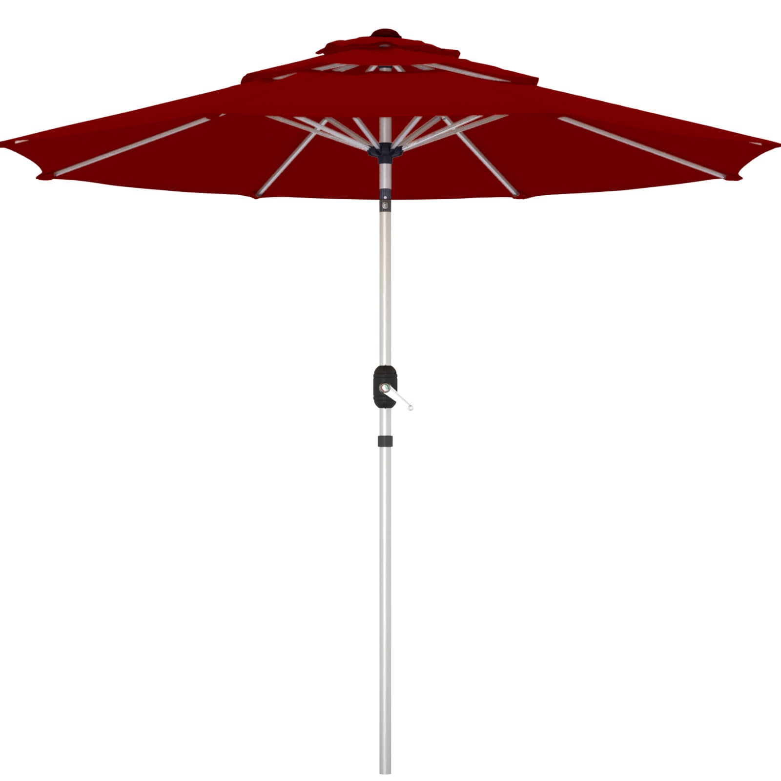 HOMREST 10FT 3-Tier Aluminum Outdoor Patio Umbrella with Push Button Tilt Function, Burgundy