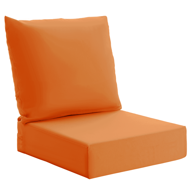 HOMREST Patio Furniture Cushions with Handle and Ties, Waterproof, Fade-resistant Outdoor Couch Cushion, Chair Pads for Dining Chairs, Orange