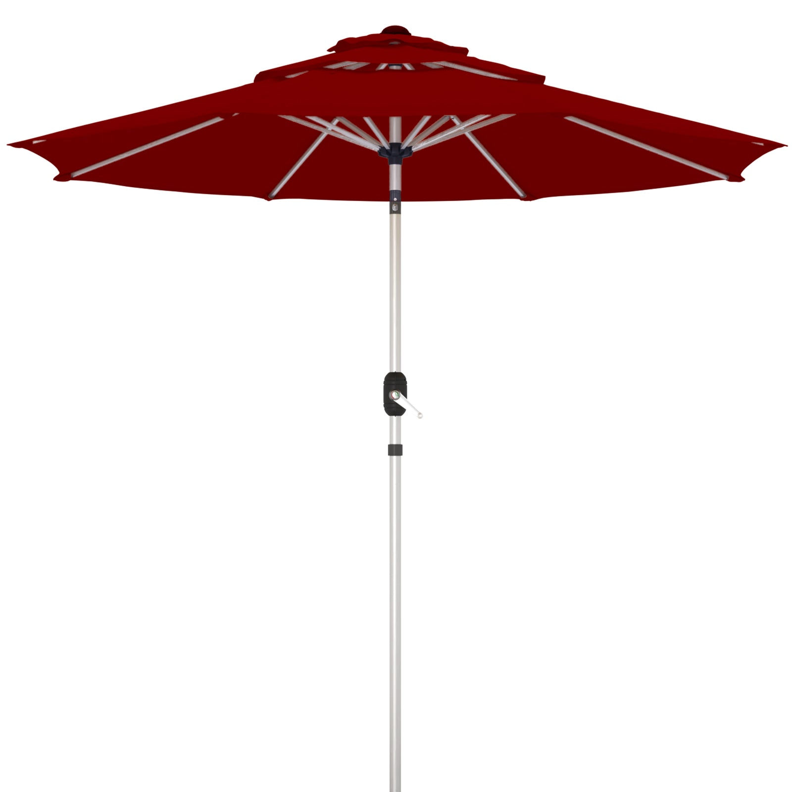 Homrest 9FT 3-Tier Aluminum Patio Umbrella, Fade-Resistant with Push Tilt, 8 Sturdy Aluminum Ribs,Burgundy