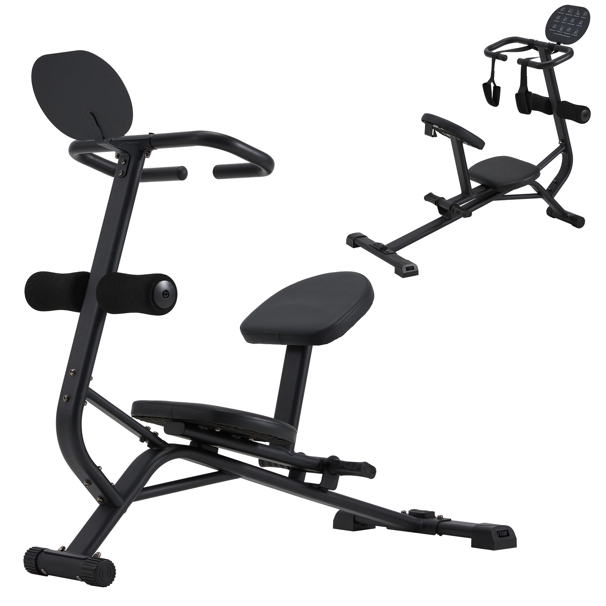 HOMREST Total Body Stretching Machine for Flexibility - Heavy Duty Steel Back and Hamstring Stretcher Safety Straps, and Adjustable Pedals - 350 Capacity