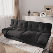 HOMREST 80 Inch Chenille Cloud Sofa Loveseat, Deep Seat Couch with Pillow Armrests, Dark Grey