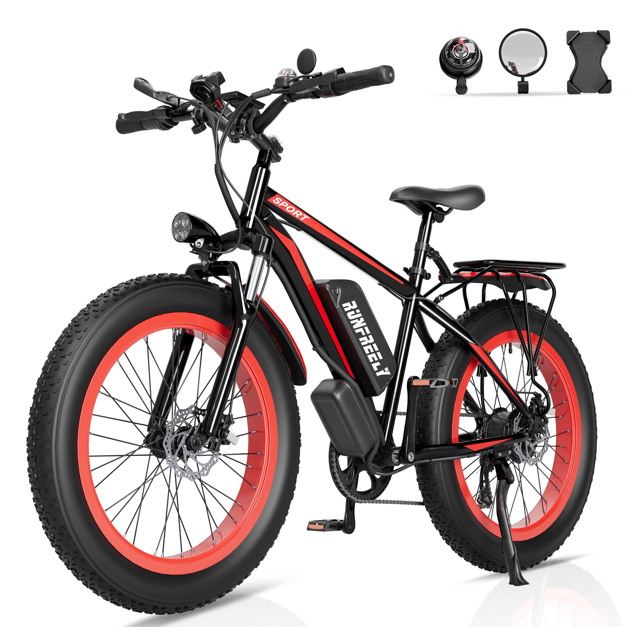HOMREST Electric Bike for Adults,1500/3000W Peak Motor, 26" Fat Tire E-Bike with 48V 13AH Battery, 25-36 MPH Max 62 Miles Electric Motorcycle, 7-Speed Electric Mountain Bicycle