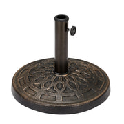 HOMREST 30 lbs Heavy Duty Round Antiqued Umbrella Base for 1.5“ or 1.9” Poles, for Outdoor, Lawn, Deck, Poolside & Patio Umbrella Stands