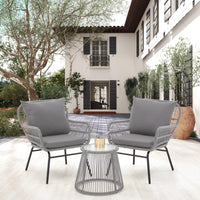 2 Seats with Table- Gray