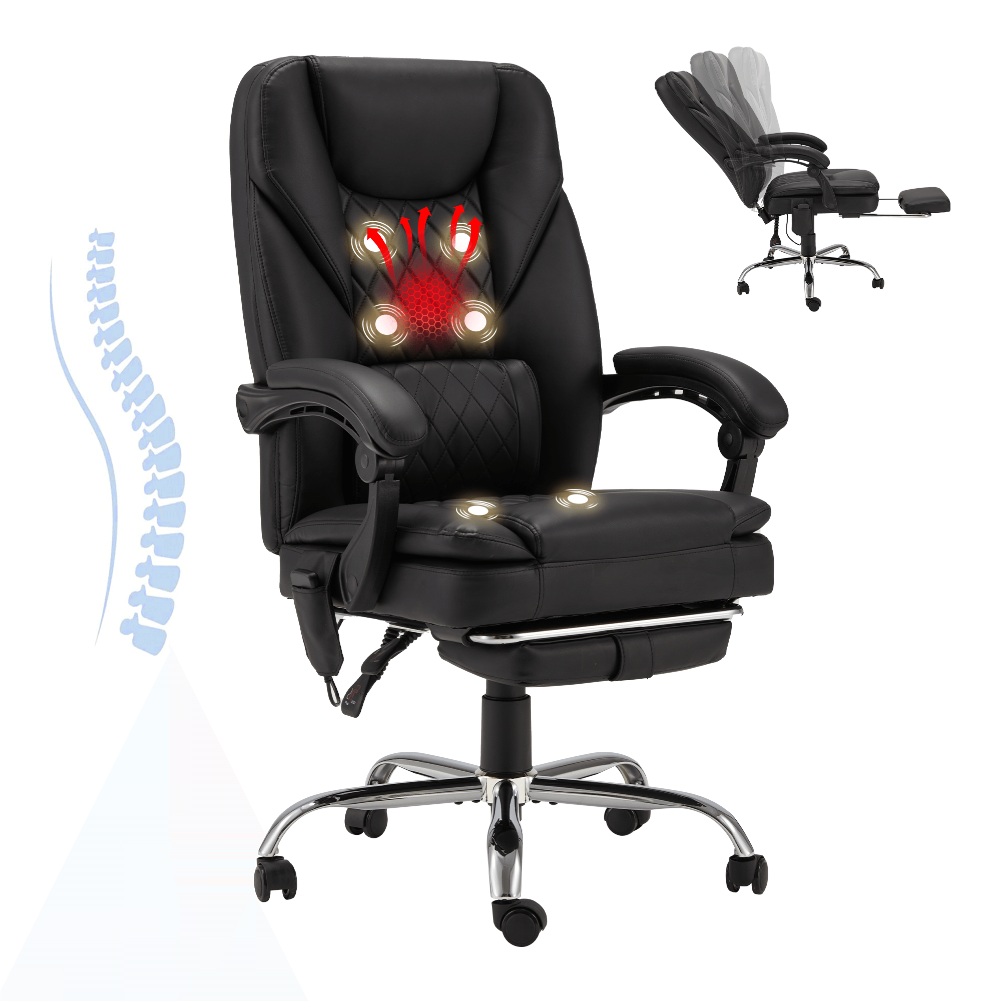Homrest Executive Office Chair, Ergonomic Office Chair with Lumbar Support Black