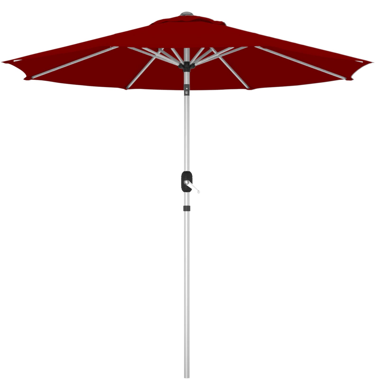 Homrest 9FT Aluminum Patio Umbrella, Fade-Resistant with Push Tilt, 8 Sturdy Aluminum Ribs Burgundy