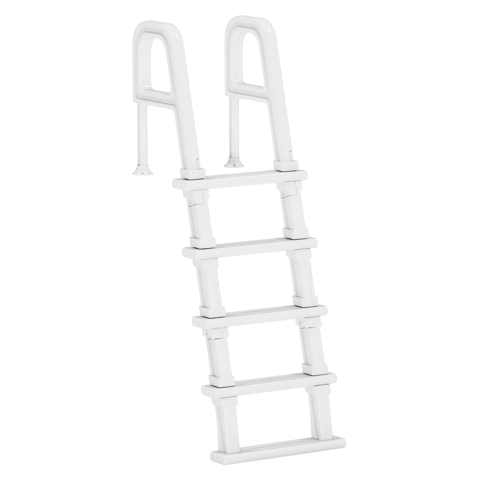 HOMREST Pool Ladder, 5-Step Pool Stairs with Double Handrails and Non-Slip Steps for 47“-54” Above Ground and In-Ground Pools, White