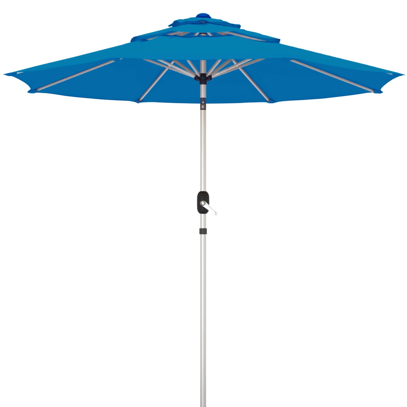 Homrest 9FT 3-Tier Aluminum Patio Umbrella, Fade-Resistant with Push Tilt, 8 Sturdy Aluminum Ribs,Royal Blue