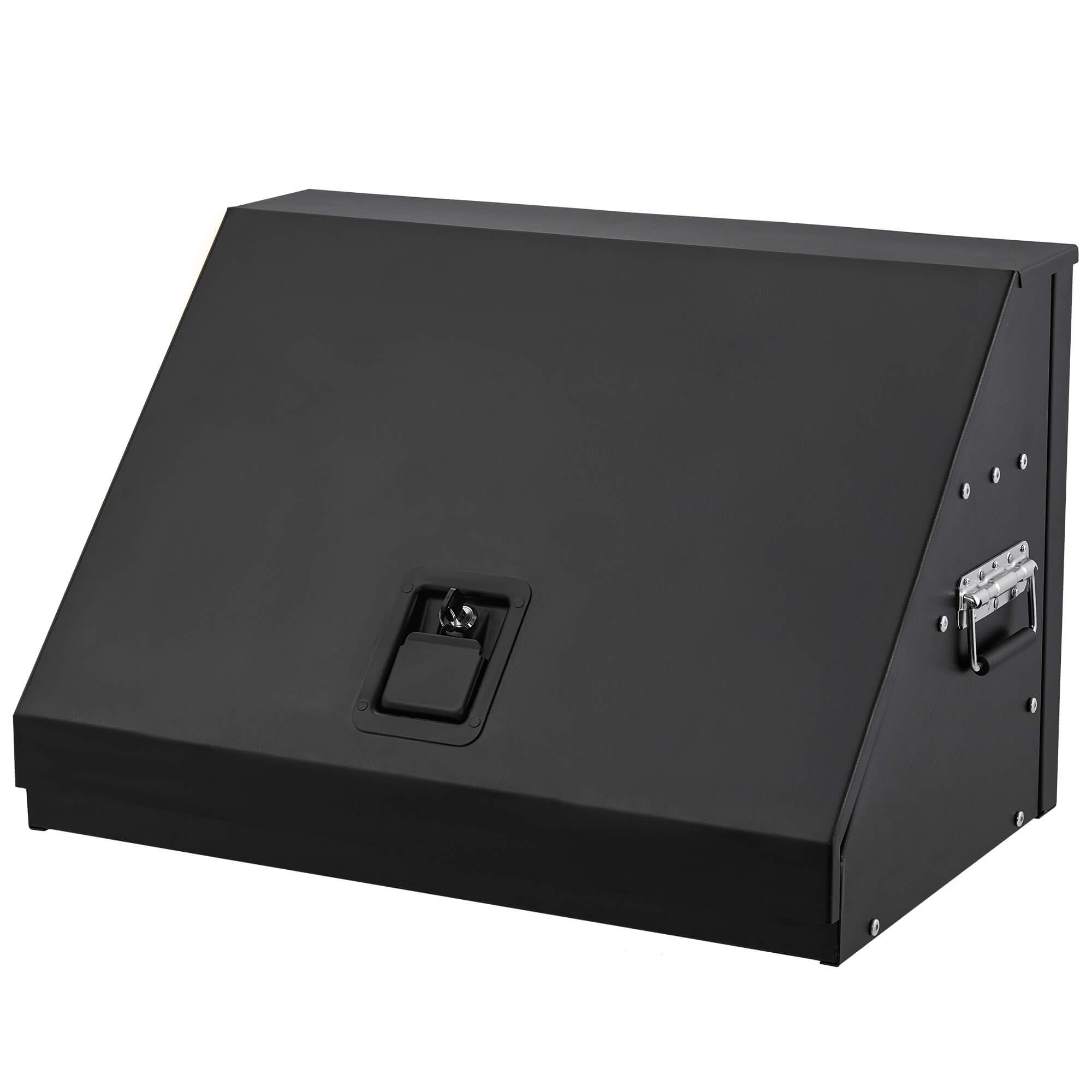 HOMREST 26inch Portable Triangle Toolbox, Heavy Duty Steel Tool Box,Truck Toolbox with Weather-Resistant Finish, Lockable Latches & Carry Handle