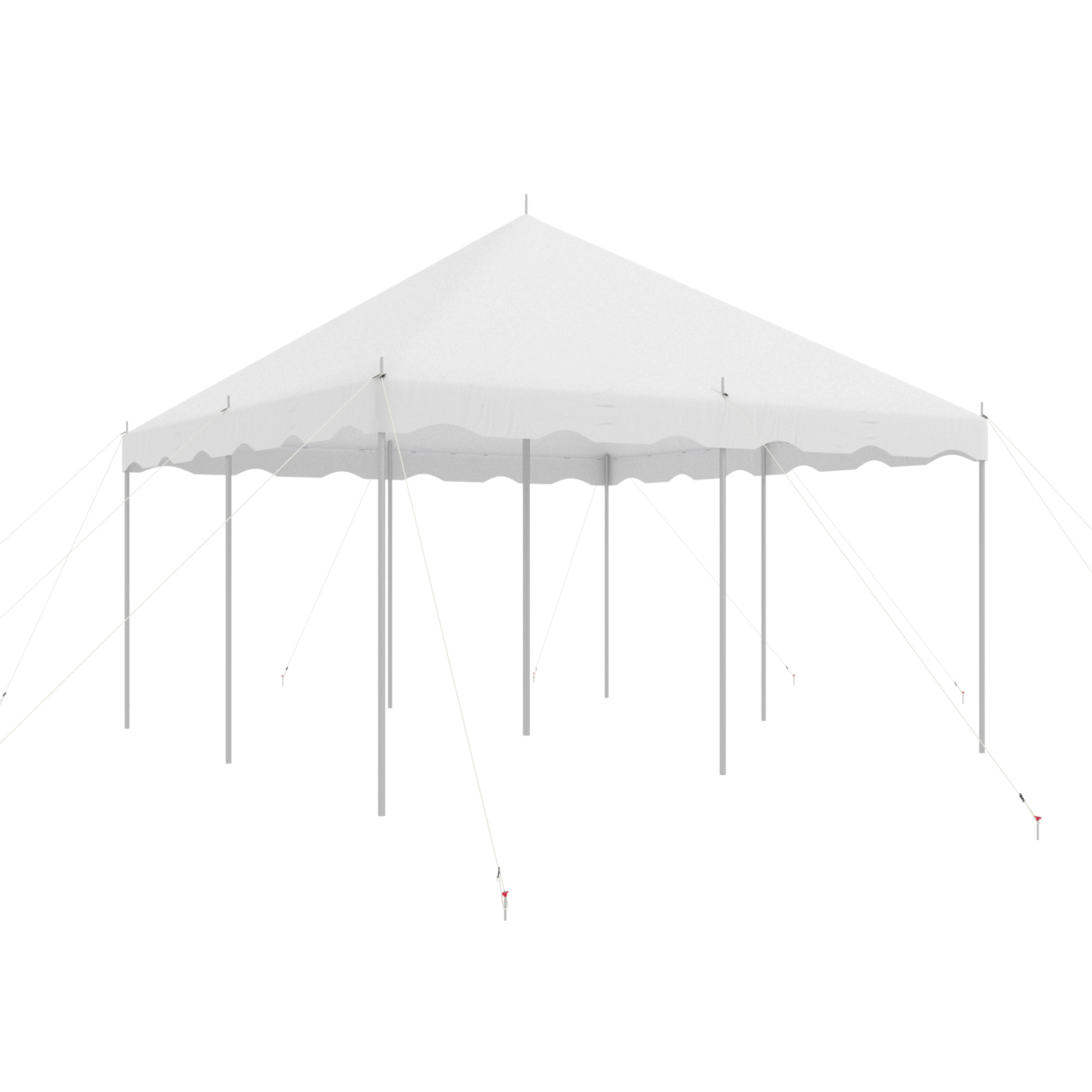 HOMREST 15x15ft Pole Party Tent, Heavy Duty Outdoor Canopy with Carry Bags, Large White Event Tent for 40 People, Ideal for Parties, Weddings, and Gatherings