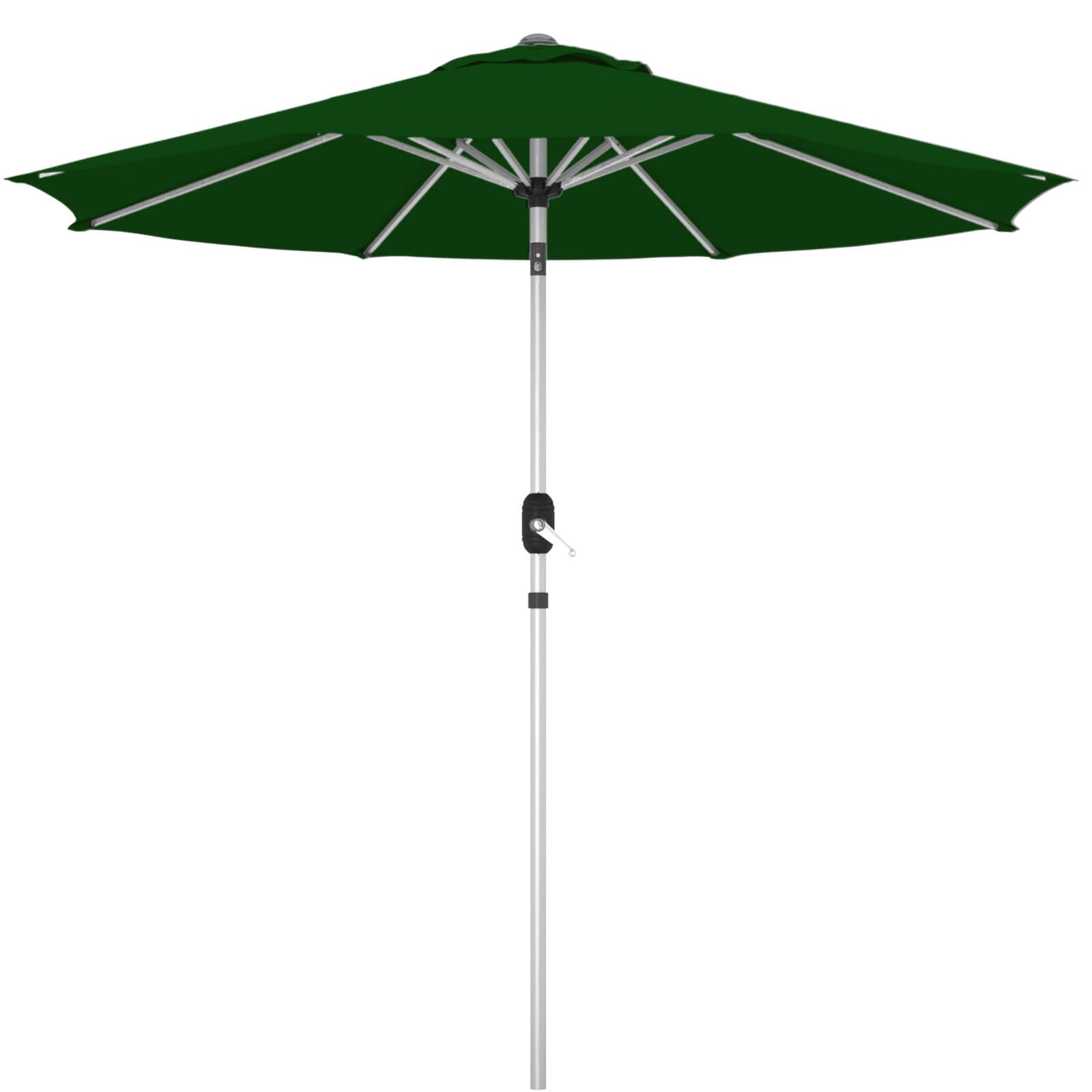 Homrest 9FT Aluminum Patio Umbrella, Fade-Resistant with Push Tilt, 8 Sturdy Aluminum Ribs ,Green