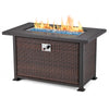 44 in Fire Pit Table 50,000 BTU Propane Fire Pit with Hidden Side Hooks, Dark Brown