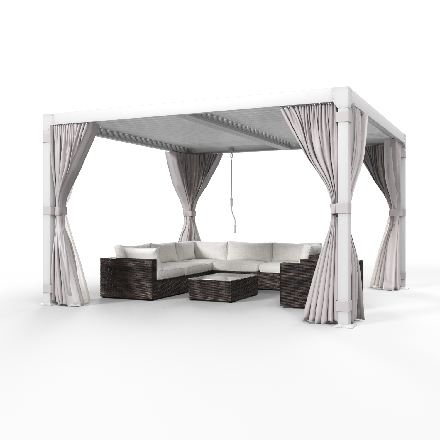 HOMREST Louvered Pergola 10x10 Outdoor Hard Top Pergola with Aluminum Frame, White