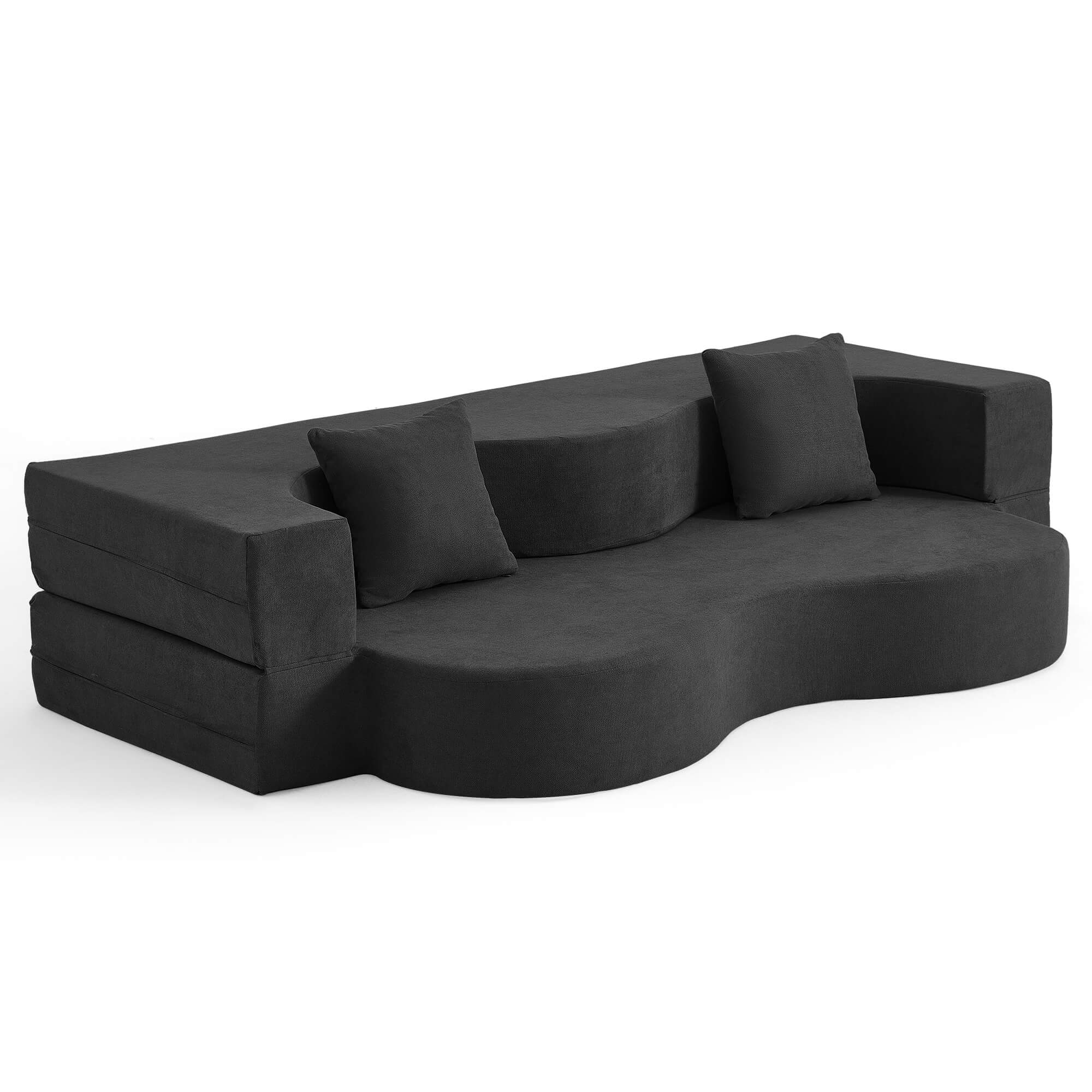 HOMREST Folding Sofa Bed, Floor Sofa Couch, Convertible Sofa Bed With High Density Foam, Foldable Floor Couch Bed