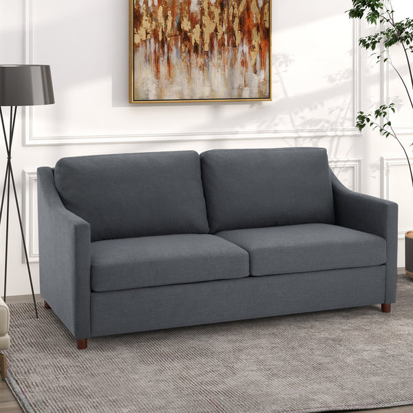 Loveseat Sofa, Upholstered Couch with Removable Cover for Living Room, Gray
