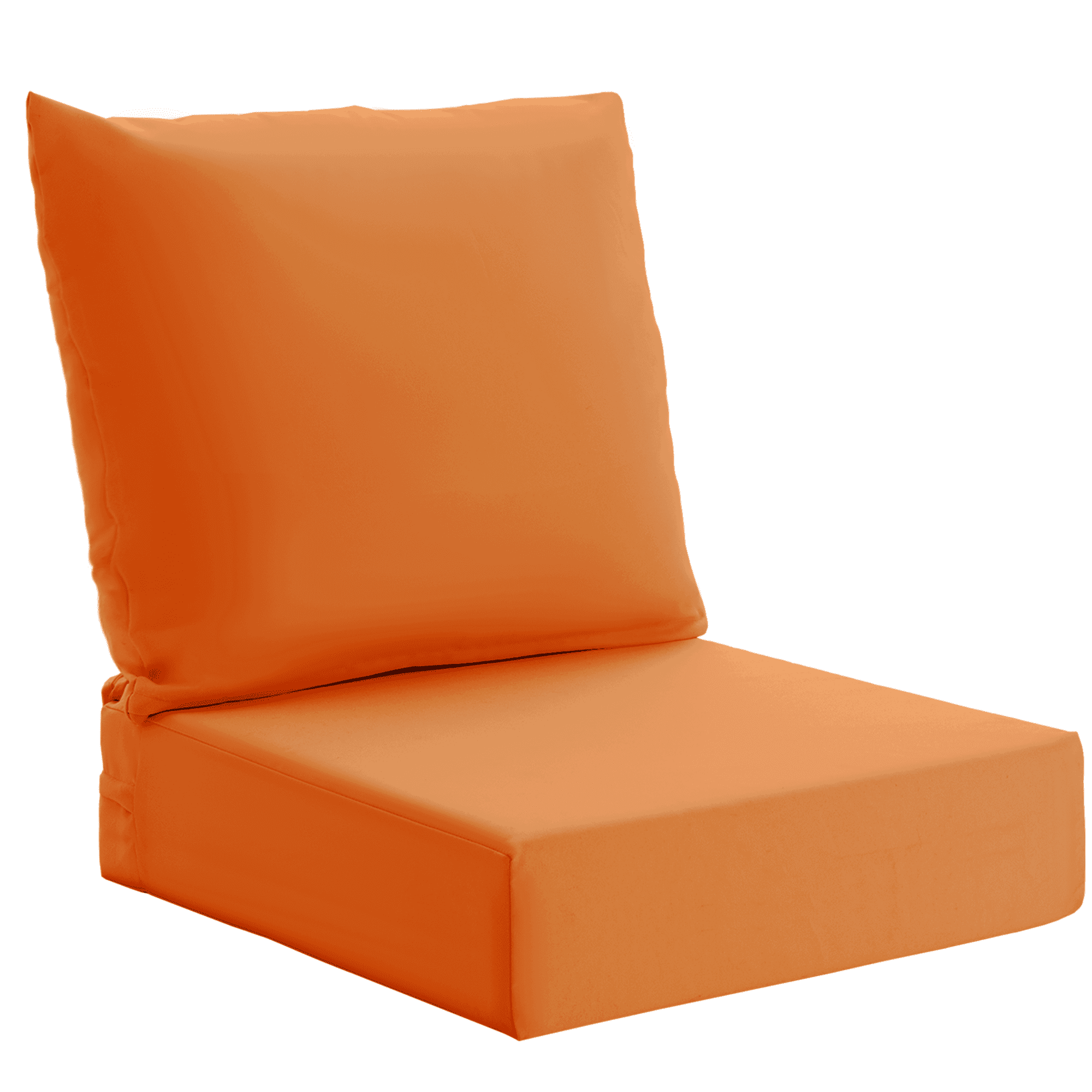 HOMREST Patio Furniture Cushions Set of 2 with Handle and Ties, Waterproof Fade-Resistant Outdoor Couch Cushions, Chair Pads for Dining Chairs, Orange