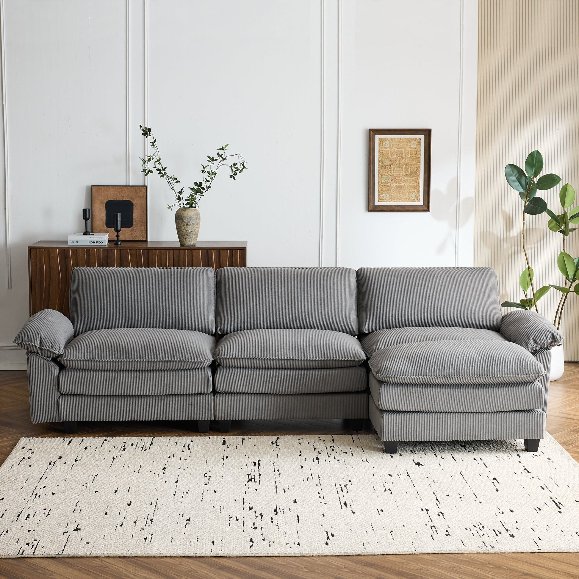 grey-sectional-sofa-with-ottoman​