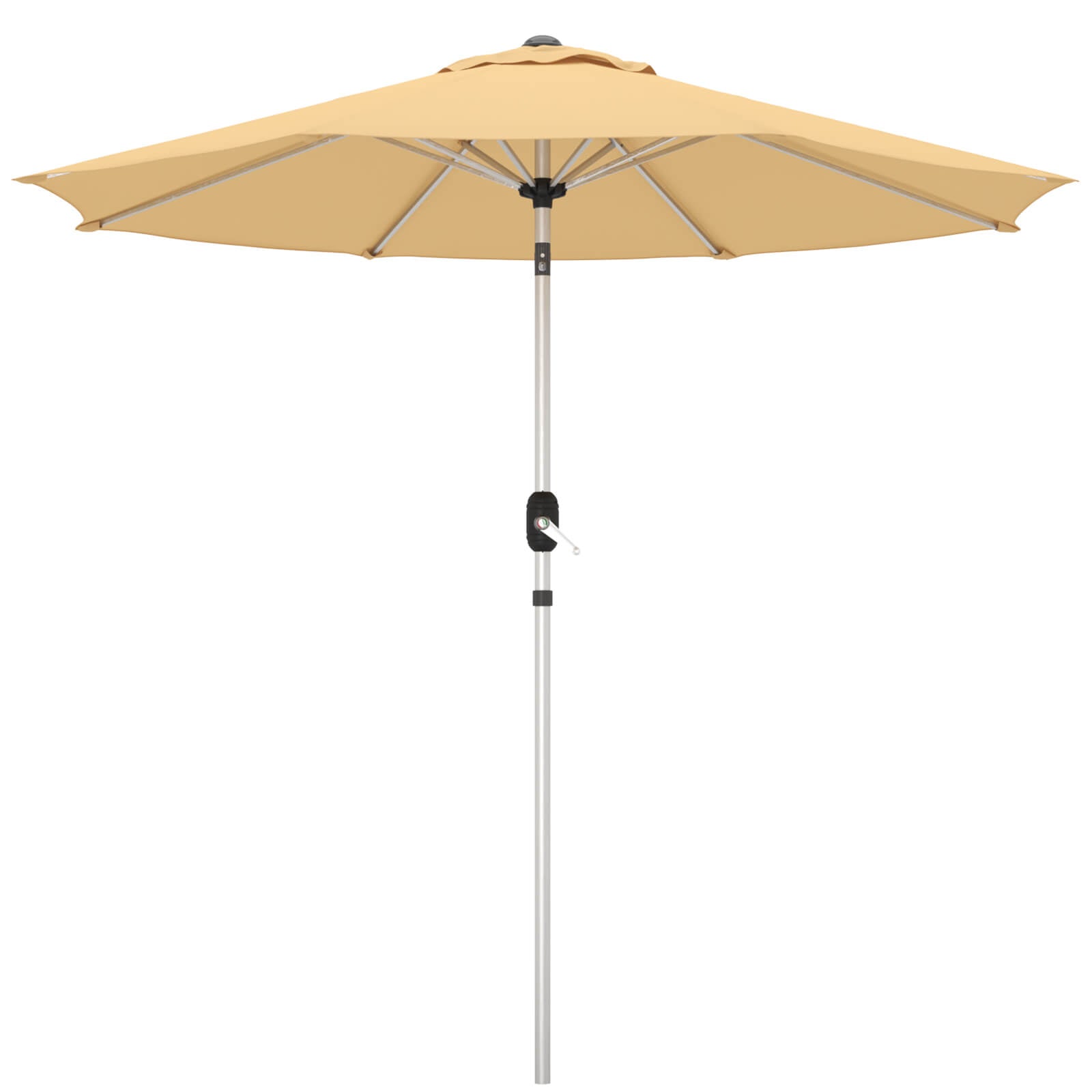 Homrest 9FT Aluminum Patio Umbrella, Fade-Resistant with Push Tilt, 8 Sturdy Aluminum Ribs Beige