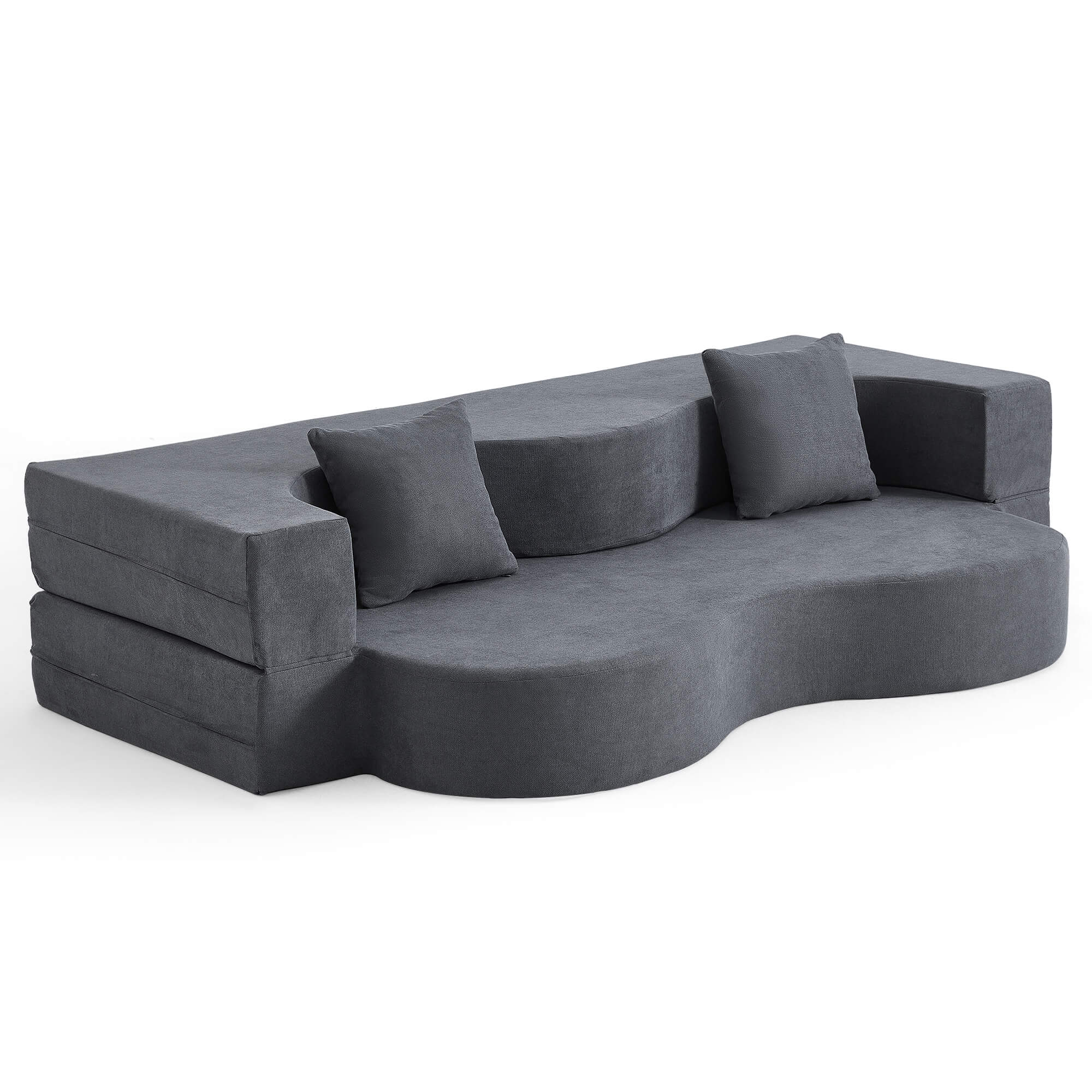 HOMREST Folding Sofa Bed, Floor Sofa Couch, Convertible Sofa Bed With High Density Foam, Foldable Floor Couch Bed For Living Room, Guest Room, Bedroom