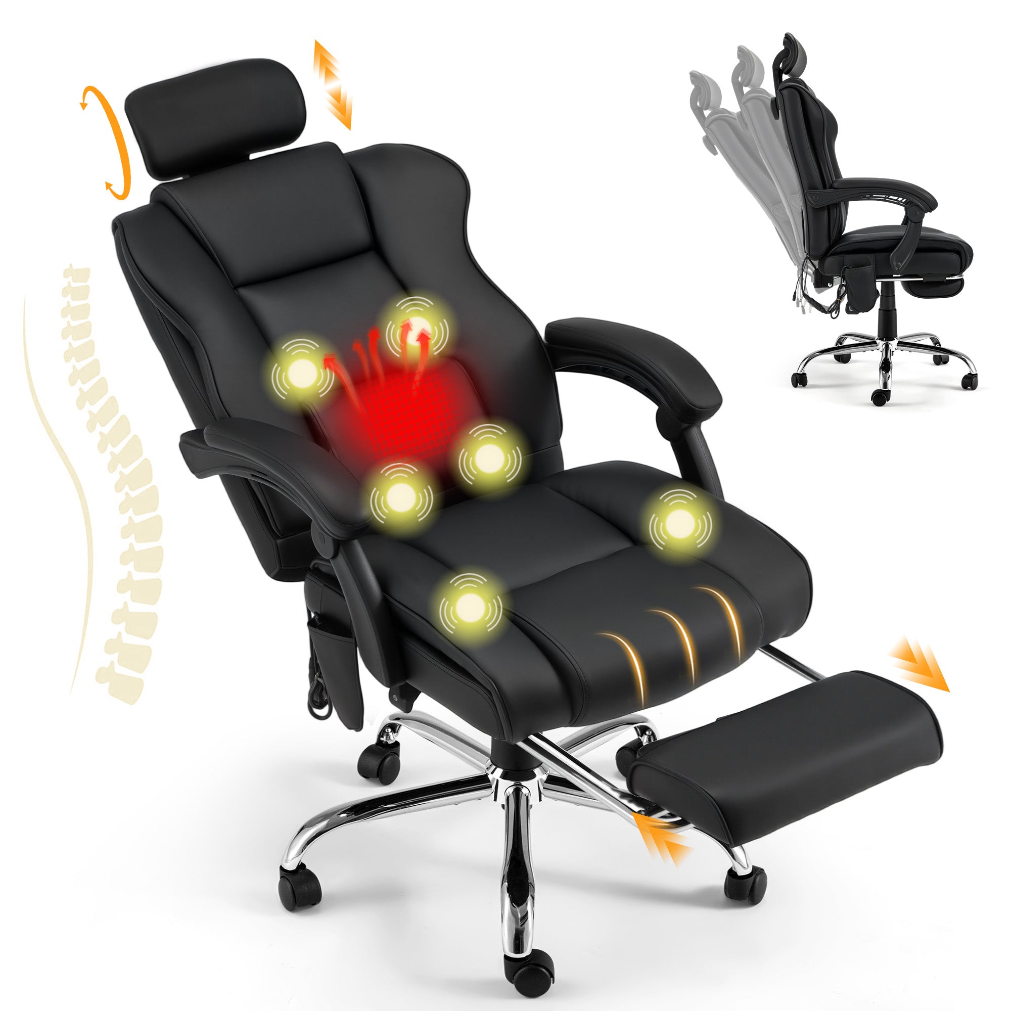 Homrest Office Chair for 400 lb Person, Big and Tall  Office Chair with Lumbar Support - Black