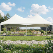 HOMREST 20x40FT Heavy Duty High Peak Party Tent, Outdoor Canopy with PVC Top, Event & Wedding Shelter for 130 People, Commercial Gazebo Carport, White