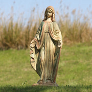 HOMREST Virgin Mary Garden Statue Outdoor 31.5” – Large Praying Holy Madonna Resin Sculpture, Blessed Mother of God Catholic Saint Yard & Lawn Religious Decor