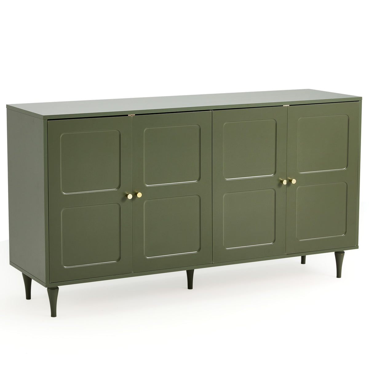 HOMREST Forest Green Storage Cabinet with 4 Doors and Adjustable Shelves, Green