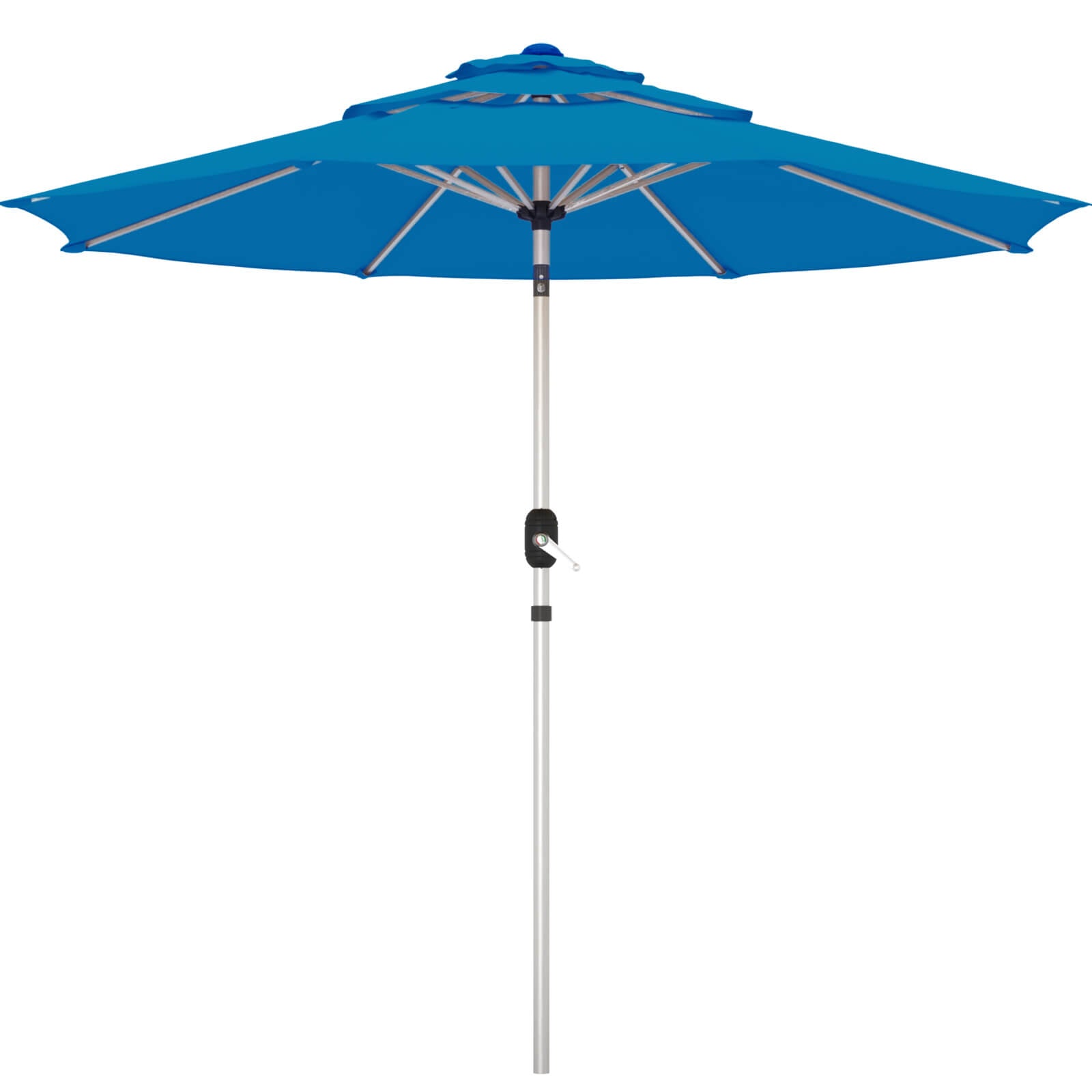 HOMREST 10FT 3-Tier Aluminum Outdoor Patio Umbrella with Push Button Tilt Function, Royal Blue