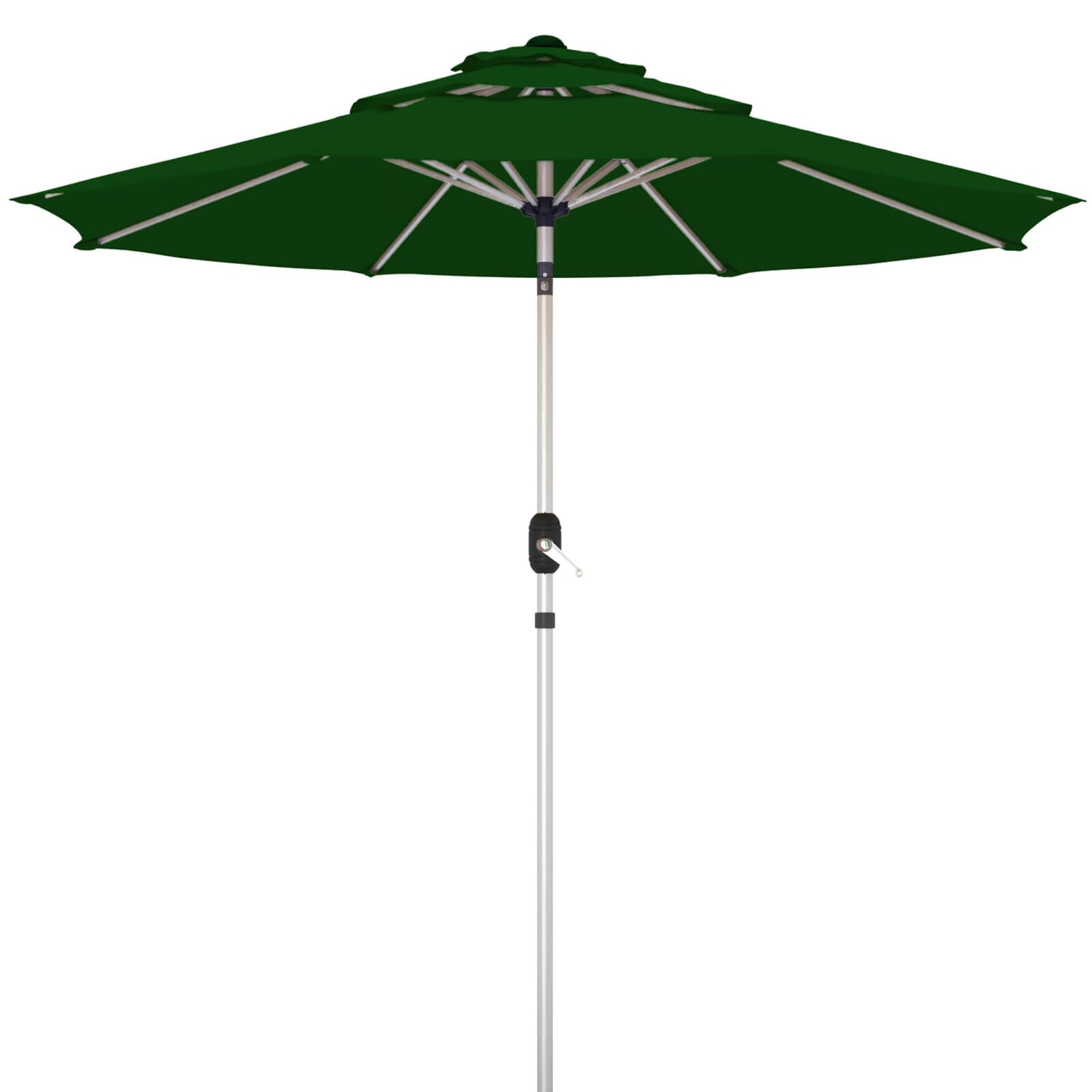 Homrest 9FT 3-Tier Aluminum Patio Umbrella, Fade-Resistant with Push Tilt, 8 Sturdy Aluminum Ribs,Green