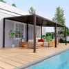 HOMREST 12' x 20' Lean to Gazebo, Patio Gazebo with Adjustable Galvanized Roof, Hardtop Wall Mounted Gazebo with Full Metal Frame, Outdoor Pergola for Deck, Porch, Garden, Backyard