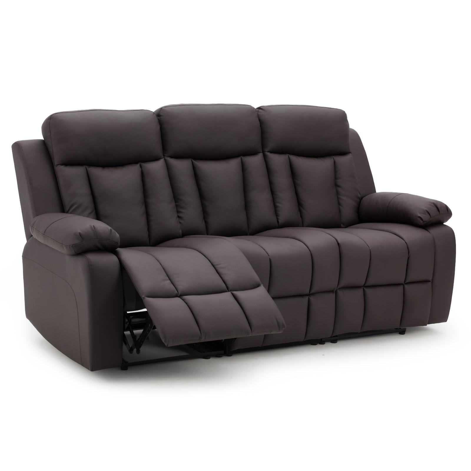 Homrest Breathable Leather Fabric 3-seater Recliner Chair with PU Padded Seat Backrest