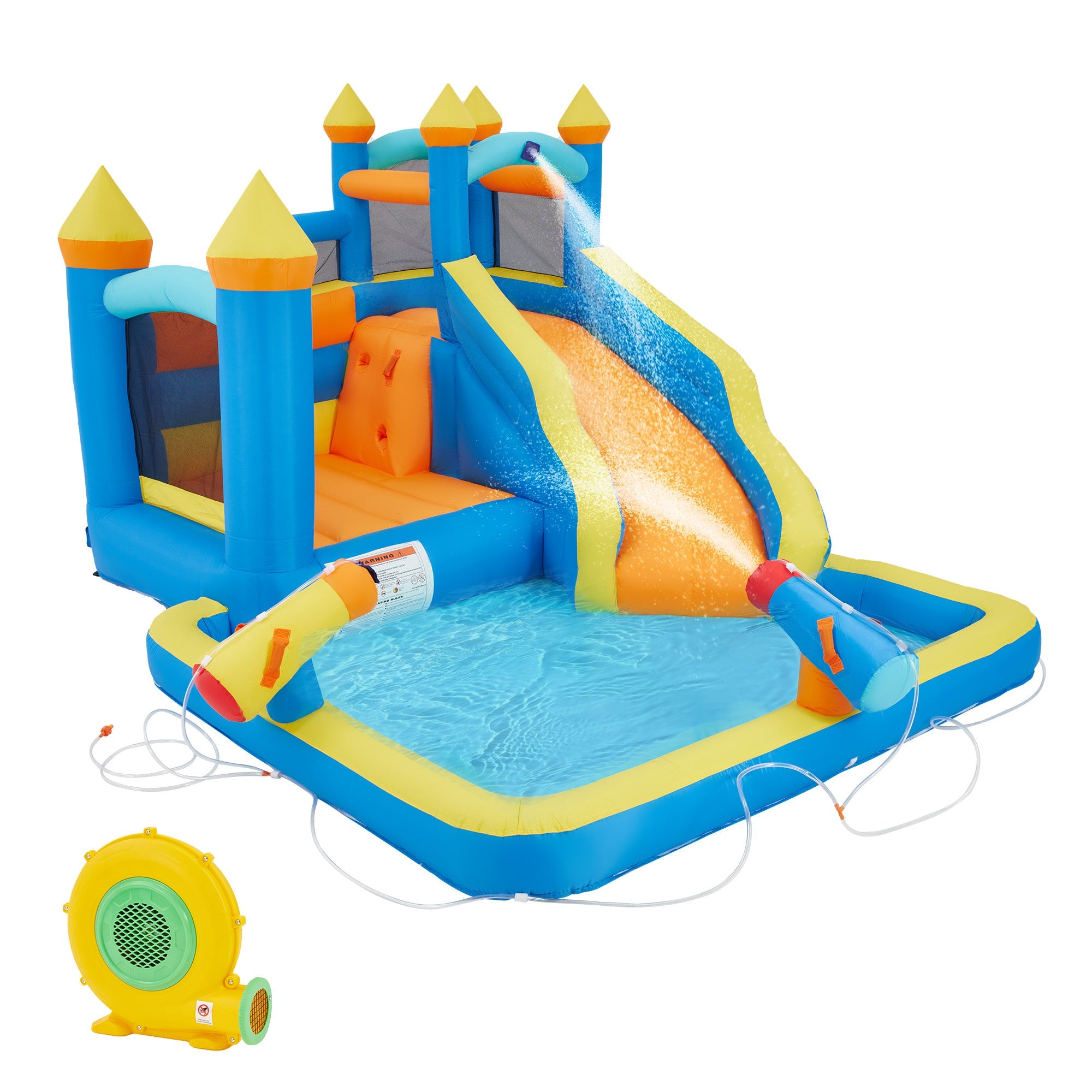 Homrest Bouncy Castle, Inflatable Bounce House with Blower, Jumping Castle with Water Slides for Kids Backyard, High Quality Oxford Cloth Heavy Duty, Idea for Kids 3-6