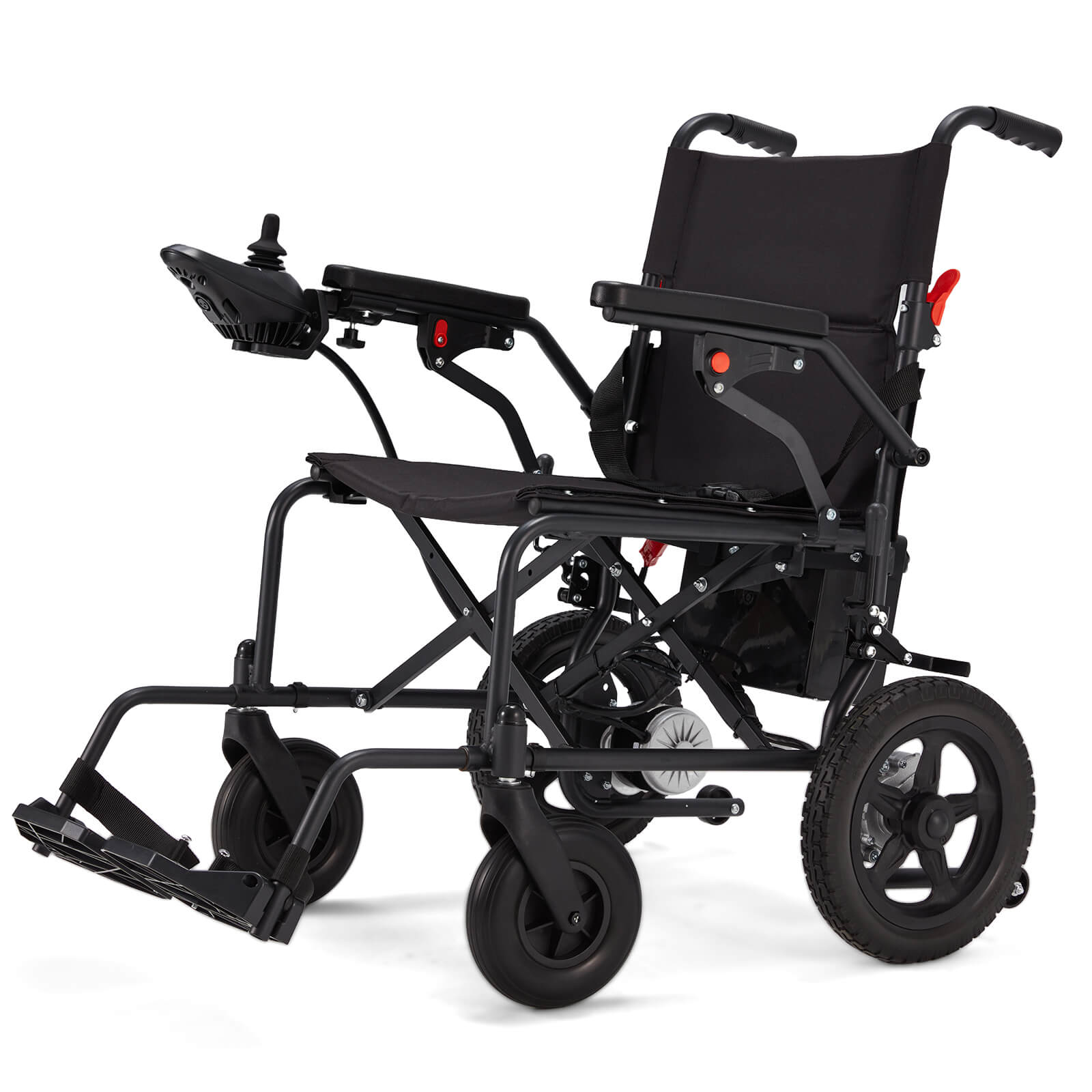 HOMREST Foldable Electric Wheelchair, Lightweight Power Wheelchair with 500W Dual Motor, Storage Bag, 15 Miles Long Range, Black