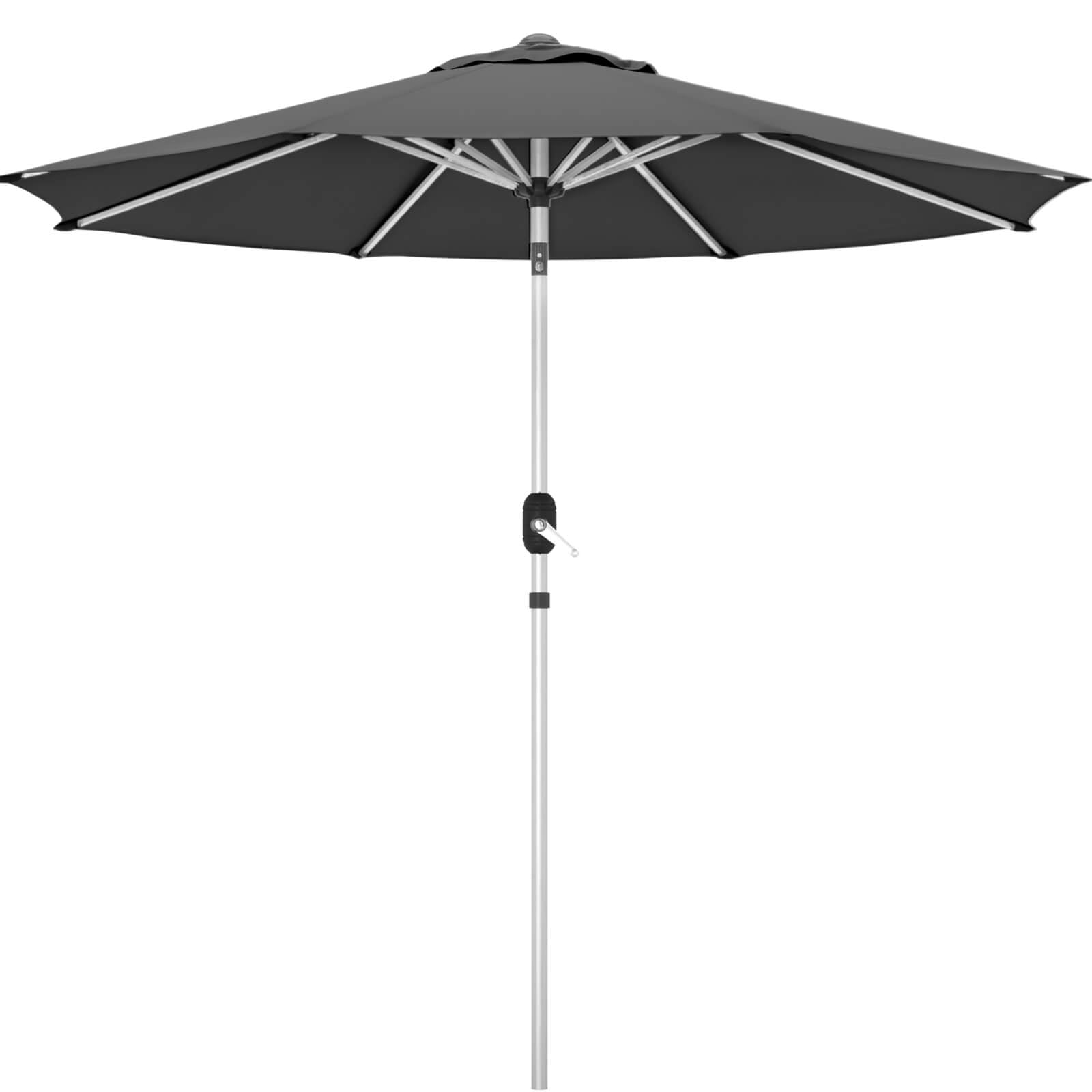 HOMREST 10FT Aluminum Outdoor Patio Umbrella with Push Button Tilt Function, Grey