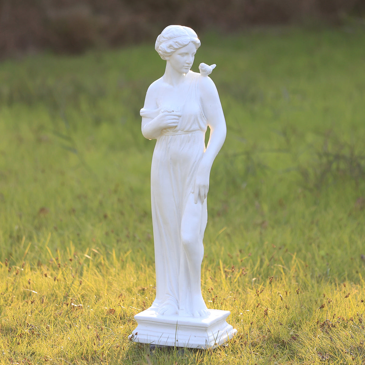 HOMREST Outdoor Garden Statue, 31.5-Inch Greek Nymph Sculpture in Roman Style, Elegant Goddess Figurine for Patio, Yard, Lawn & Porch Decor, Resin, Ivory