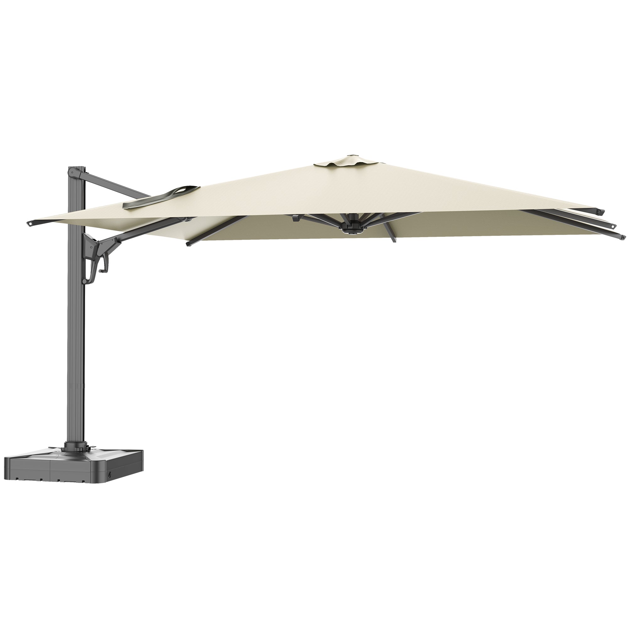 HOMREST 10x13ft Large Rectangular Cantilever Umbrella with 360° Rotation & 6 Adjustable Heights, Outdoor Patio Umbrella for Garden, Pool, Deck, Yellow (Base Excluded)