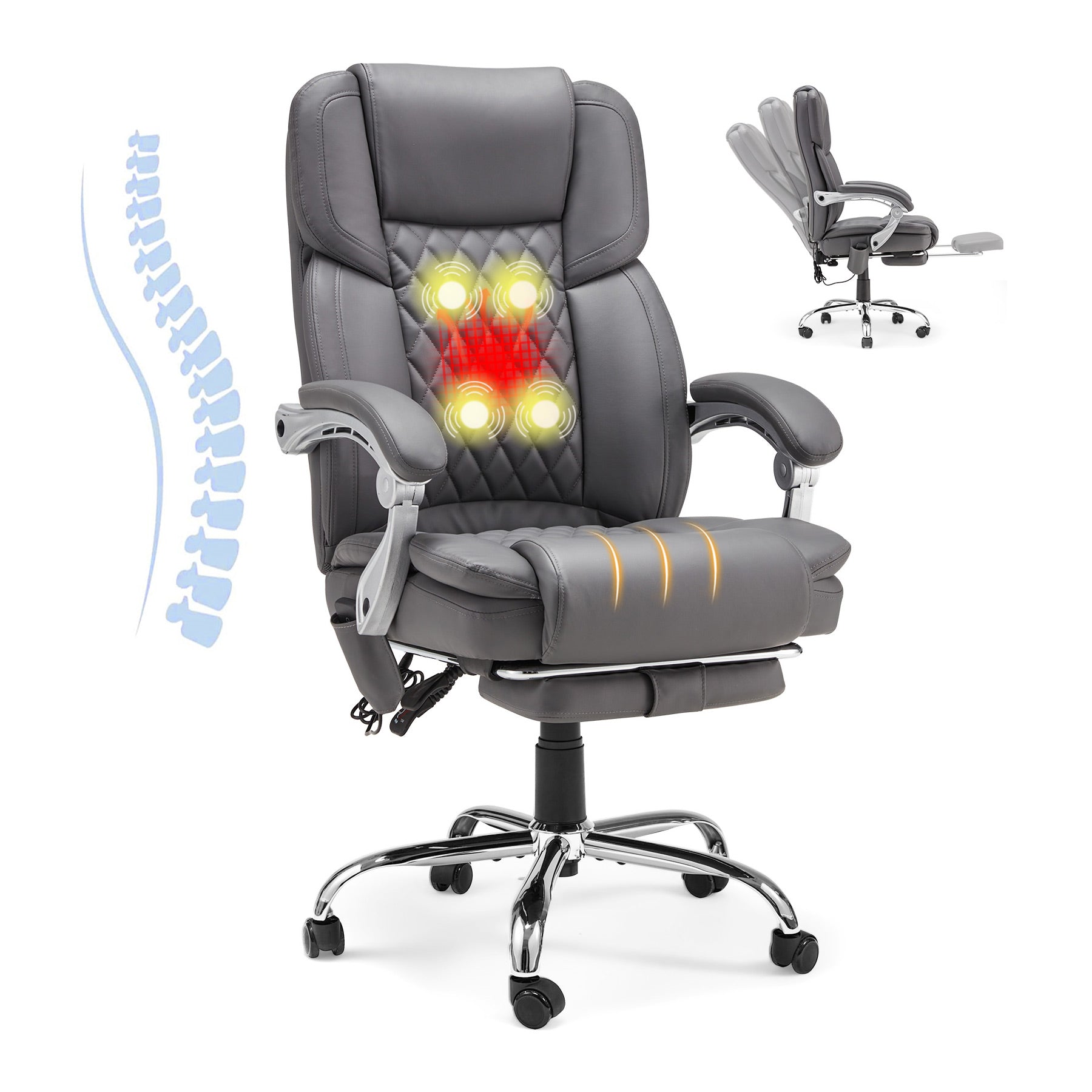 Executive Office Chair, Ergonomic Desk Chair Big and Tall Massage and