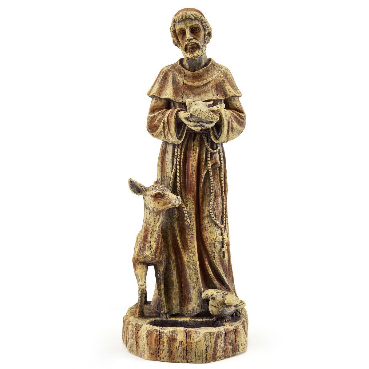HOMREST St. Francis Religious Garden Decor Statue,nature's Nurturer With Bird Feeder