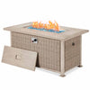 44 in Propane Fire Pit Table 50,000 BTU Auto-Ignition Propane Fire Pit with 2 Hidden Side Hooks, CSA Certification Gray